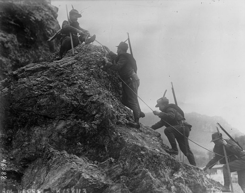 Alpini (tropas de montaña) en 1914. Fueron una de las unidades de élite del Ejército italiano.